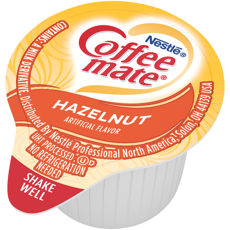Nestle Coffee Mate Coffee Creamer Hazelnut Flavor Liquid Creamer Singles 0.375 Fluid Ounce - 180 Per Case.