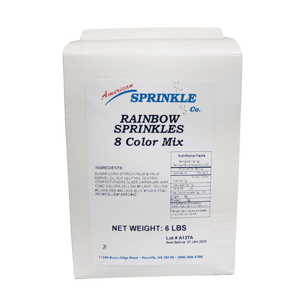 Rainbow Sprinkles Color 6 Pound Each - 4 Per Case.