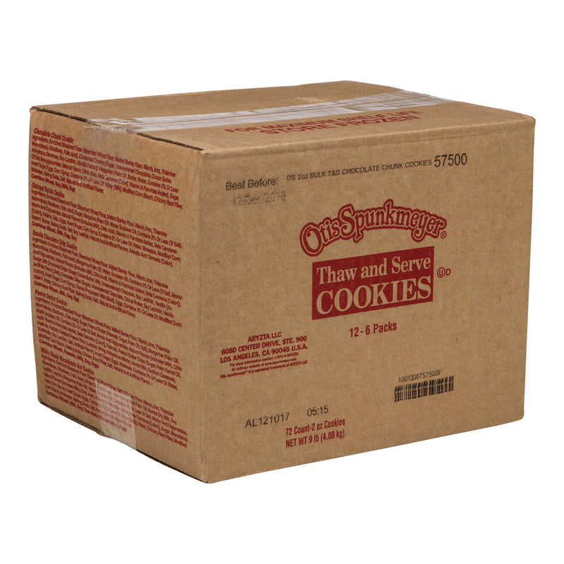 Cookie Chocolate Chunk Thaw And Serve Wrap 2 Ounce Size - 72 Per Case.