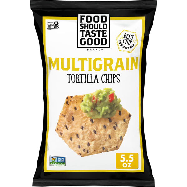 Food Should Taste Good™ Tortilla Chips Multigrain 5.5 Ounce Size - 12 Per Case.