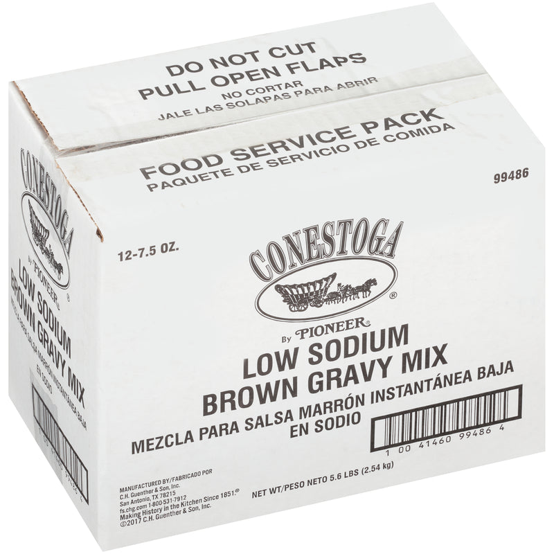 Conestoga Low Sodium Brown Gravy Mix 7.5 Ounce Size - 12 Per Case.