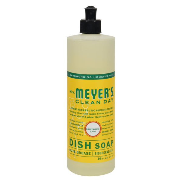 Mrs. Meyer's Clean Day - Liquid Dish Soap - Honeysuckle - Case of 6 - 16 Ounce