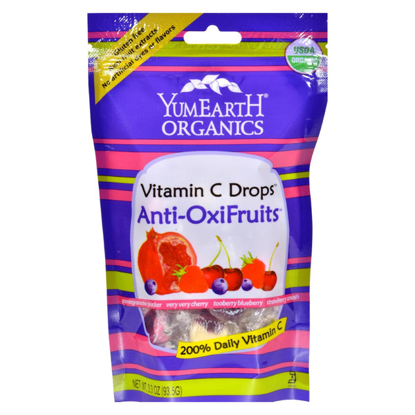 Yummy Earth Organic Vitamin C Drops - Anti-Oxifruits - Case of 6 - 3.3 Ounce