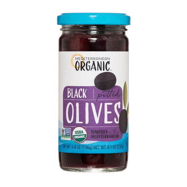 Mediterranean Organic Organic Ripe Pitted Black Olives - Case of 12 - 8.1 Ounce