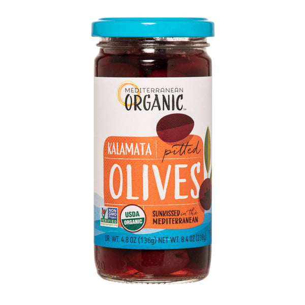 Mediterranean Organic Organic Pitted Kalamata Olives - Case of 12 - 8.4 Ounce