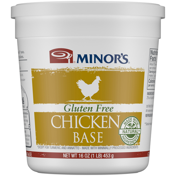 Minor's Natural Gluten Free Chicken Base 1 Pound Each - 6 Per Case.