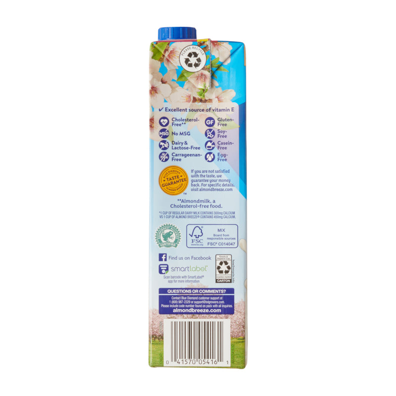 Almond Breeze Milk Substitute Vanilla 32 Ounce Size - 12 Per Case.