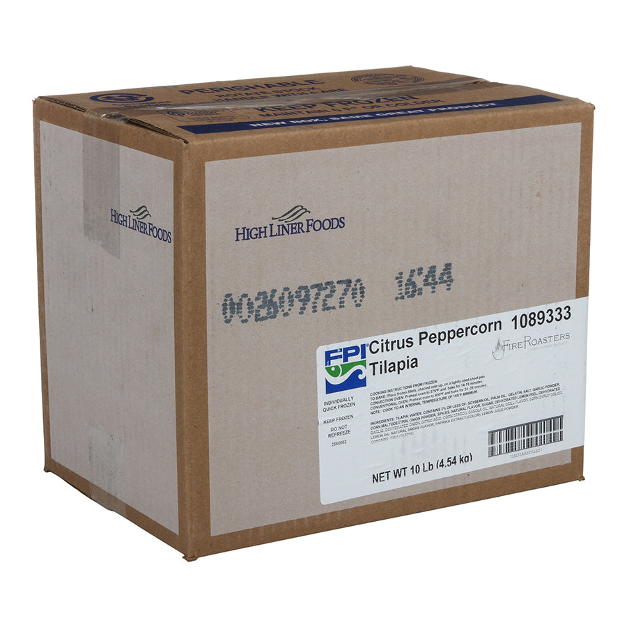 Fire Roasters Citrus Peppercorn Tilapia Fillets 10 Pound Each - 1 Per Case.