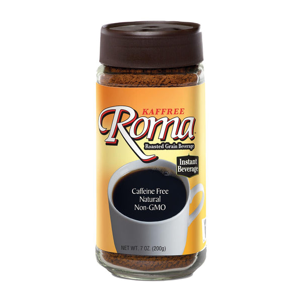 Kaffree Instant Roasted Grain Beverage - Roma - Case of 6 - 7 Ounce.
