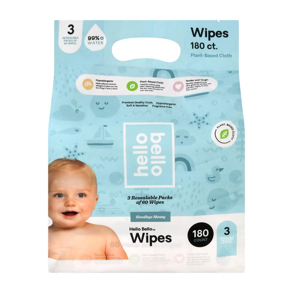 Hello Bello - Wipes Baby 3 Pack - EA of 1-180 Count