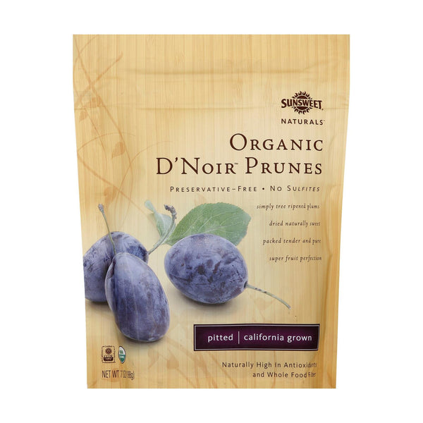 Sunsweet Naturals Organic D'Noir Prunes - Case of 12 - 7 Ounce.