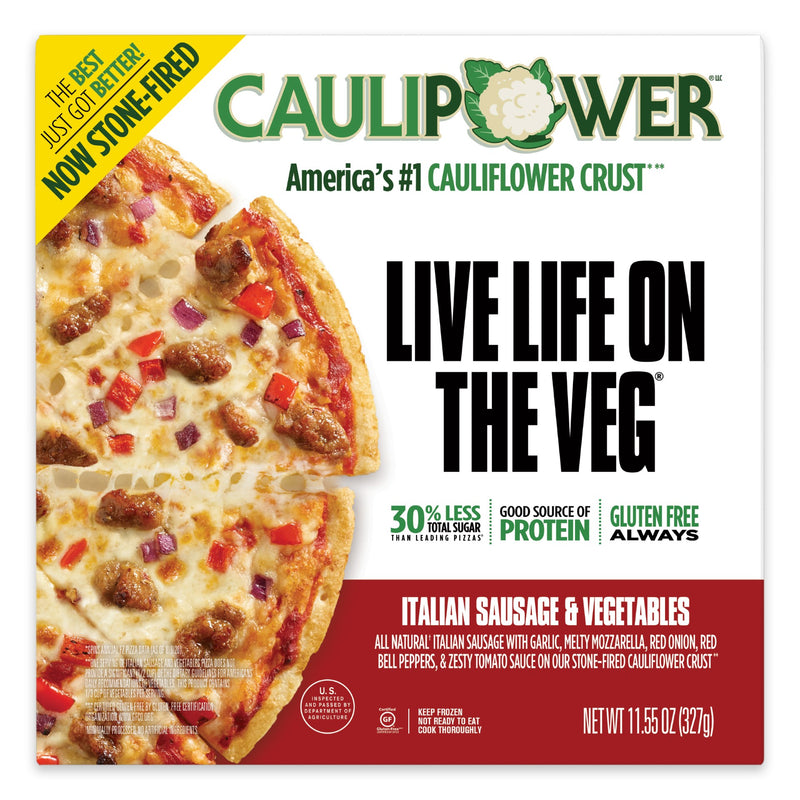 Caulipower Italian Sausage Vegetables Cauliflower Pizza Crust Pizza 11.55 Ounce Size - 8 Per Case.