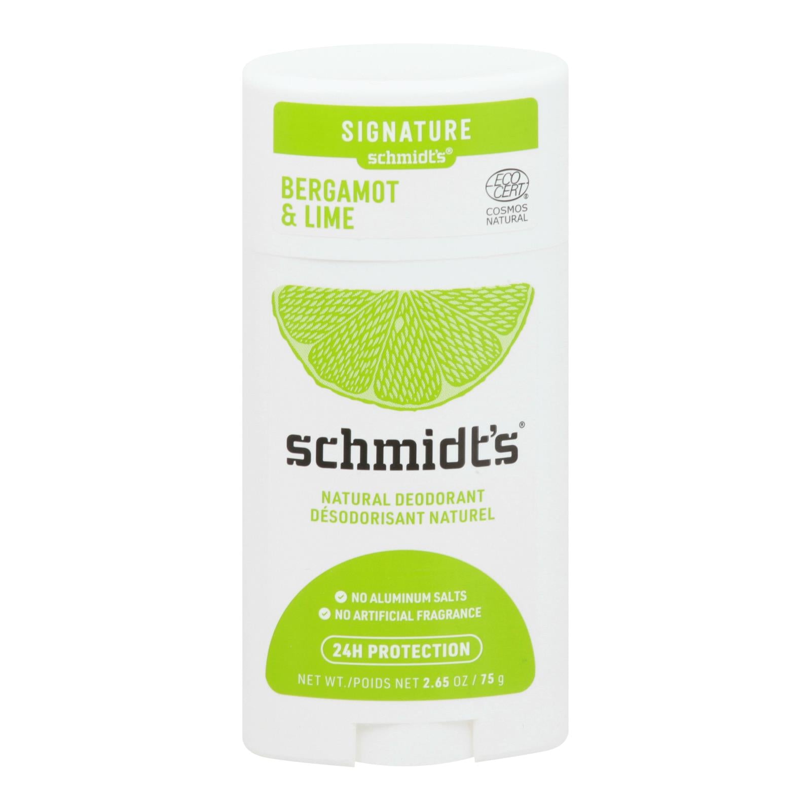 Schmidt's - Deodorant Brgmnt&lme Stk - 1 Each - 2.65 Ounce