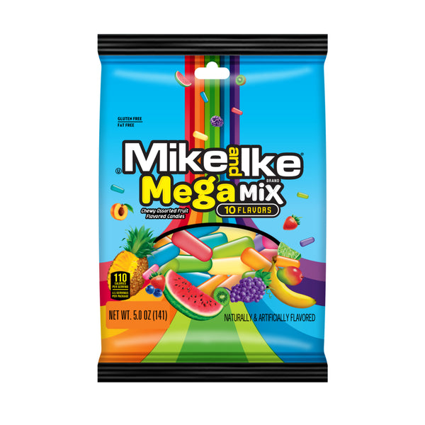 Mike And Ike® Peg Bag Mega MixCase 5 Ounce Size - 12 Per Case.
