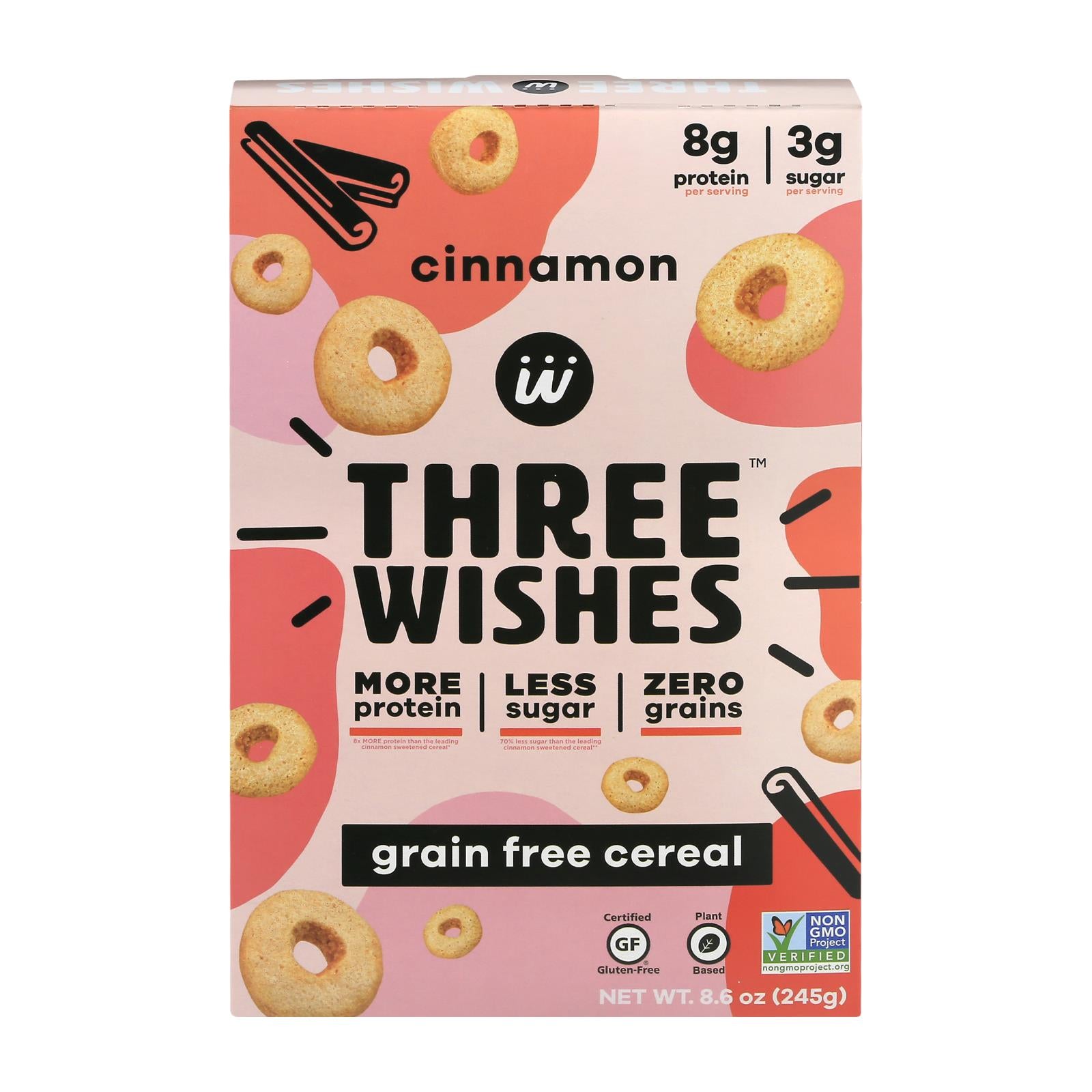 Three Wishes - Cereal Cinnamon Gluten Free - Case of 6-8.6 Ounce