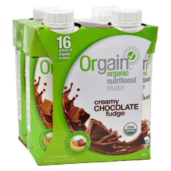 Orgain Organic Nutrition Shake - Chocolate Fudge - 11 fl Ounce - Case of 12