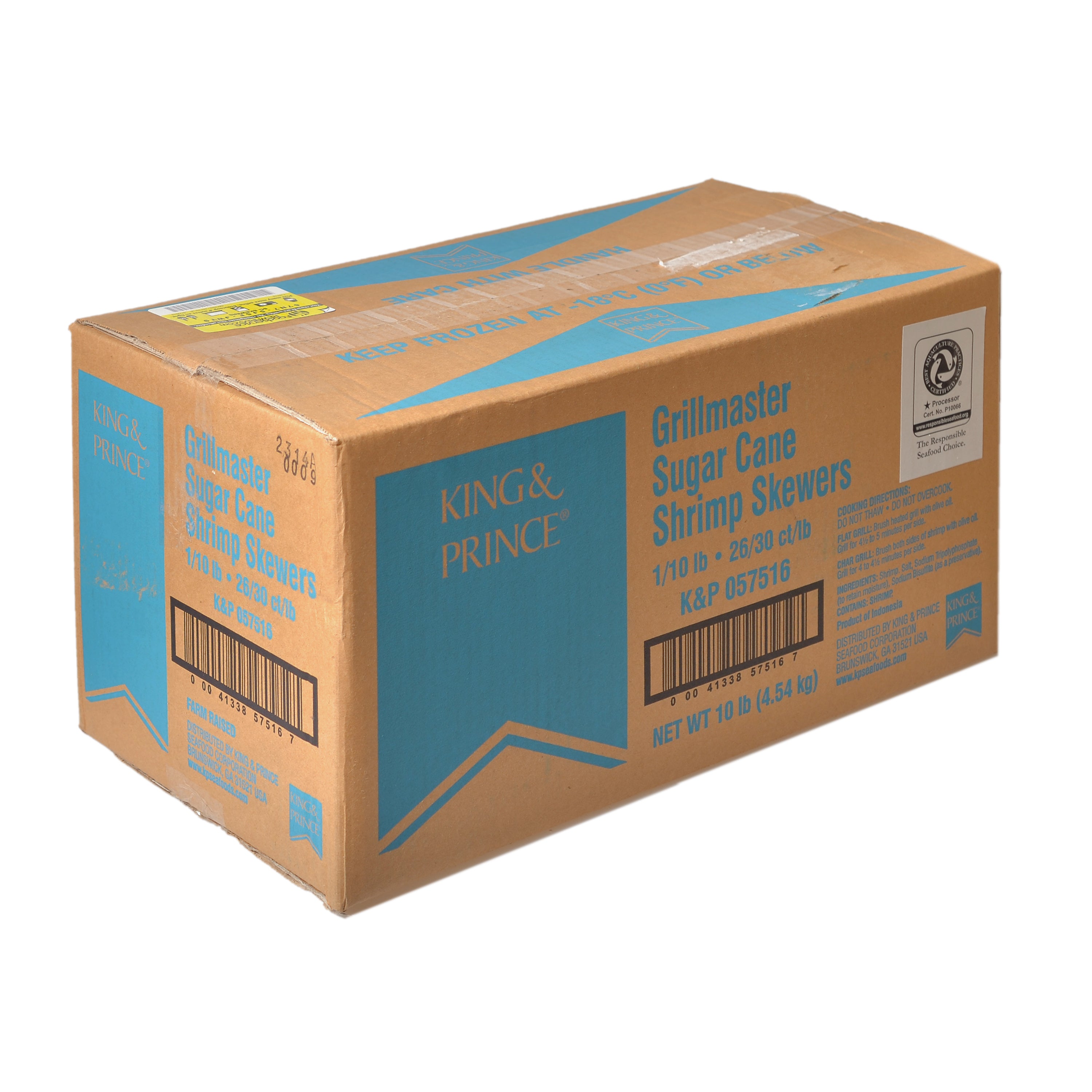 Kp Sug Cane Skewered Shrimp 10 Pound Each - 1 Per Case.