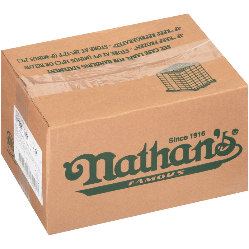 Nathan's Famous Beef Frank Skinless 6" 60 Each Per Case.
