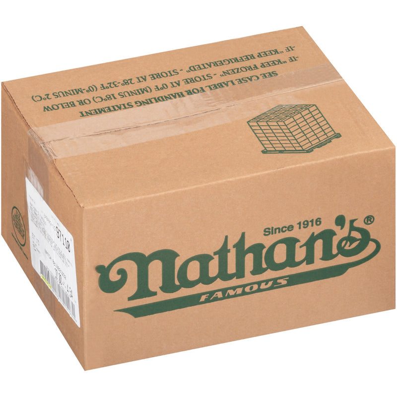 Nathan's Famous Beef Frank Skinless 6" 80 Each - 1 Per Case.