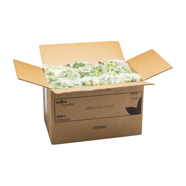 Simplot Simple Goodness Classic Vegetables 1" Broccoli Cuts IQF 2 Pound Each - 12 Per Case.
