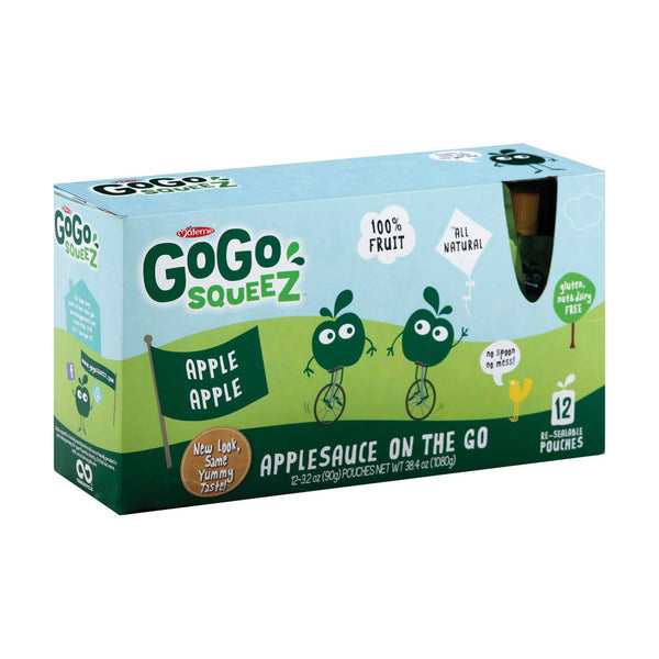 GoGo Squeeze Organic Applesauce - Apple - Case of 6 - 3.2 Ounce.