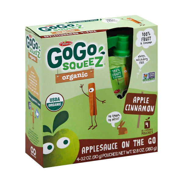 GoGo Squeeze Applesauce - Apple cinnamon - Case of 12 - 3.2 Ounce.