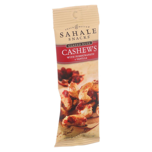 Sahale Snacks Glazed Nuts - Cashews with Pomegranate and Vanilla - 1.5 Ounce - Case of 9