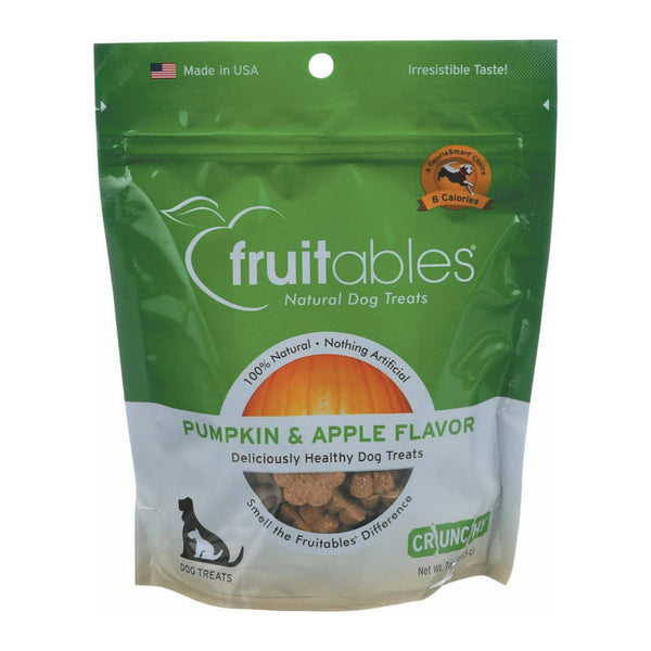 Fruitables Healthy Dog Treats - Pumpkin & Apple Flavor - Case of 8 - 7 Ounce