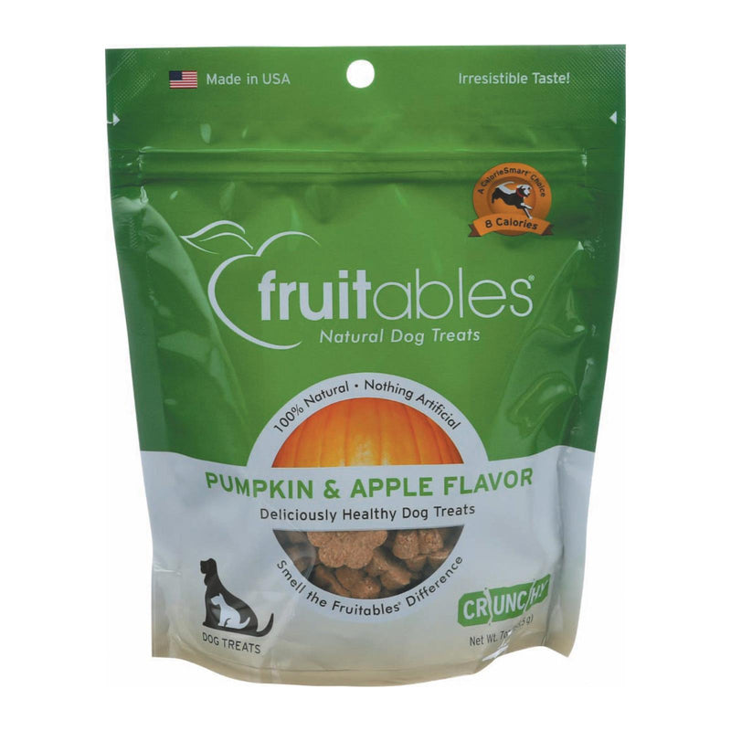 Fruitables Healthy Dog Treats - Pumpkin & Apple Flavor - Case of 8 - 7 Ounce