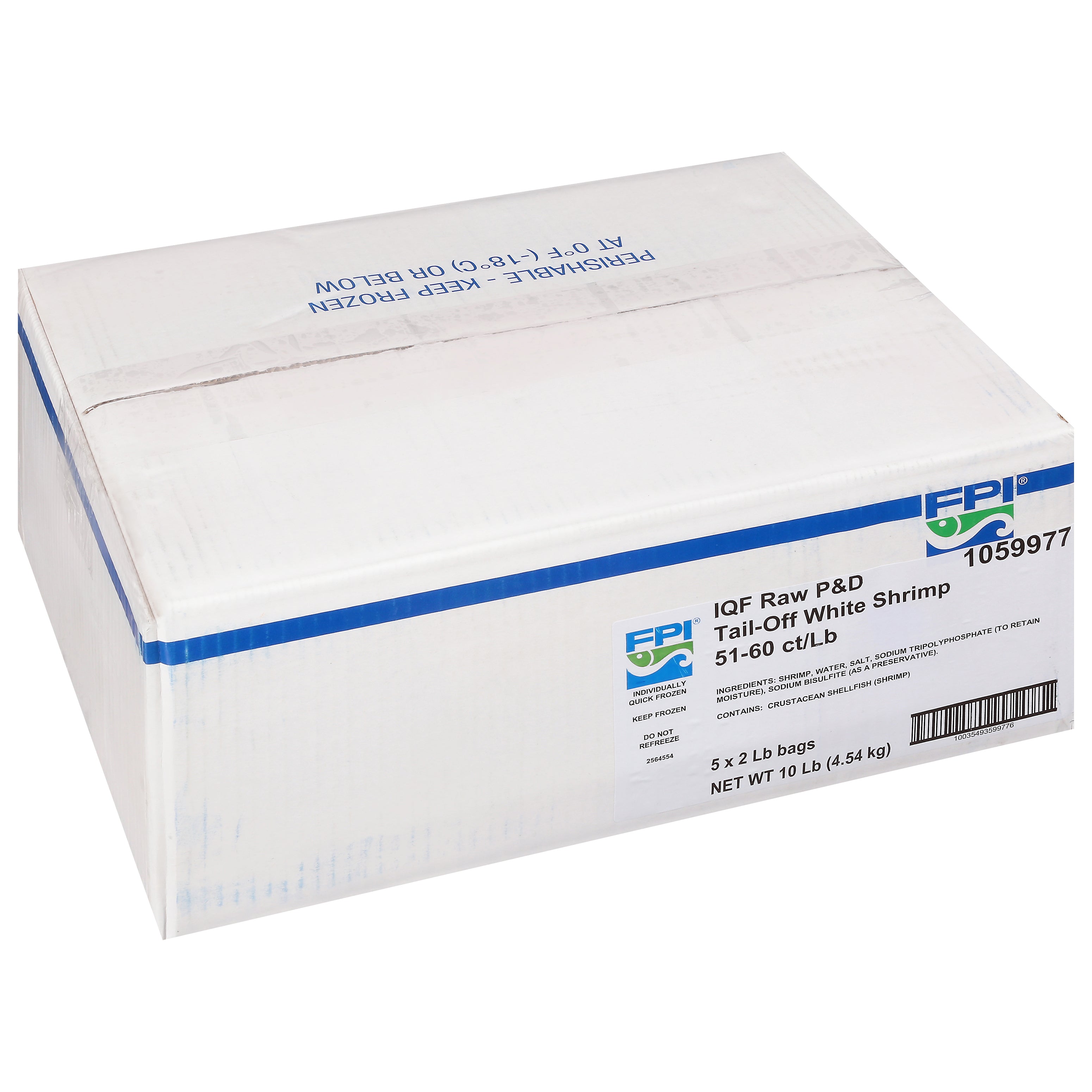Iqf Raw P&d Tail Off White Shrimp 2 Pound Each - 5 Per Case.