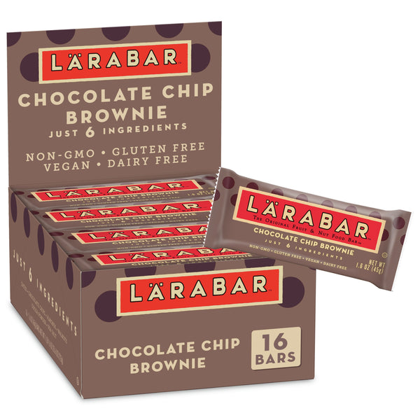 Larabar™ Gluten Free Wellness Bars Chocolate Chip Brownie 25.6 Ounce Size - 4 Per Case.