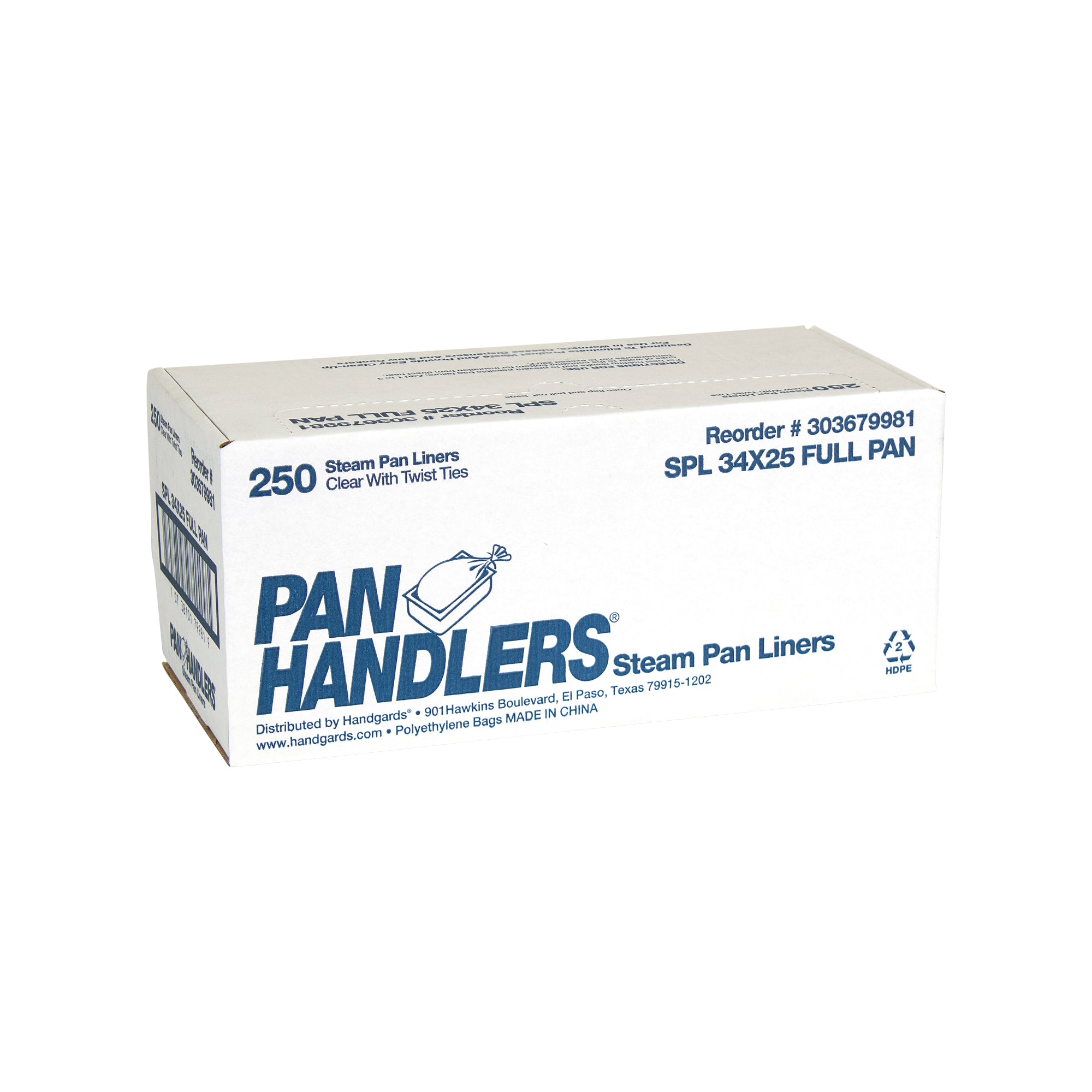 Pan Liner Steam Full 250 Each - 1 Per Case.