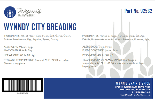 Wynn's Grain & Spice Wynndy City Breading 40 Pound Each - 1 Per Case.