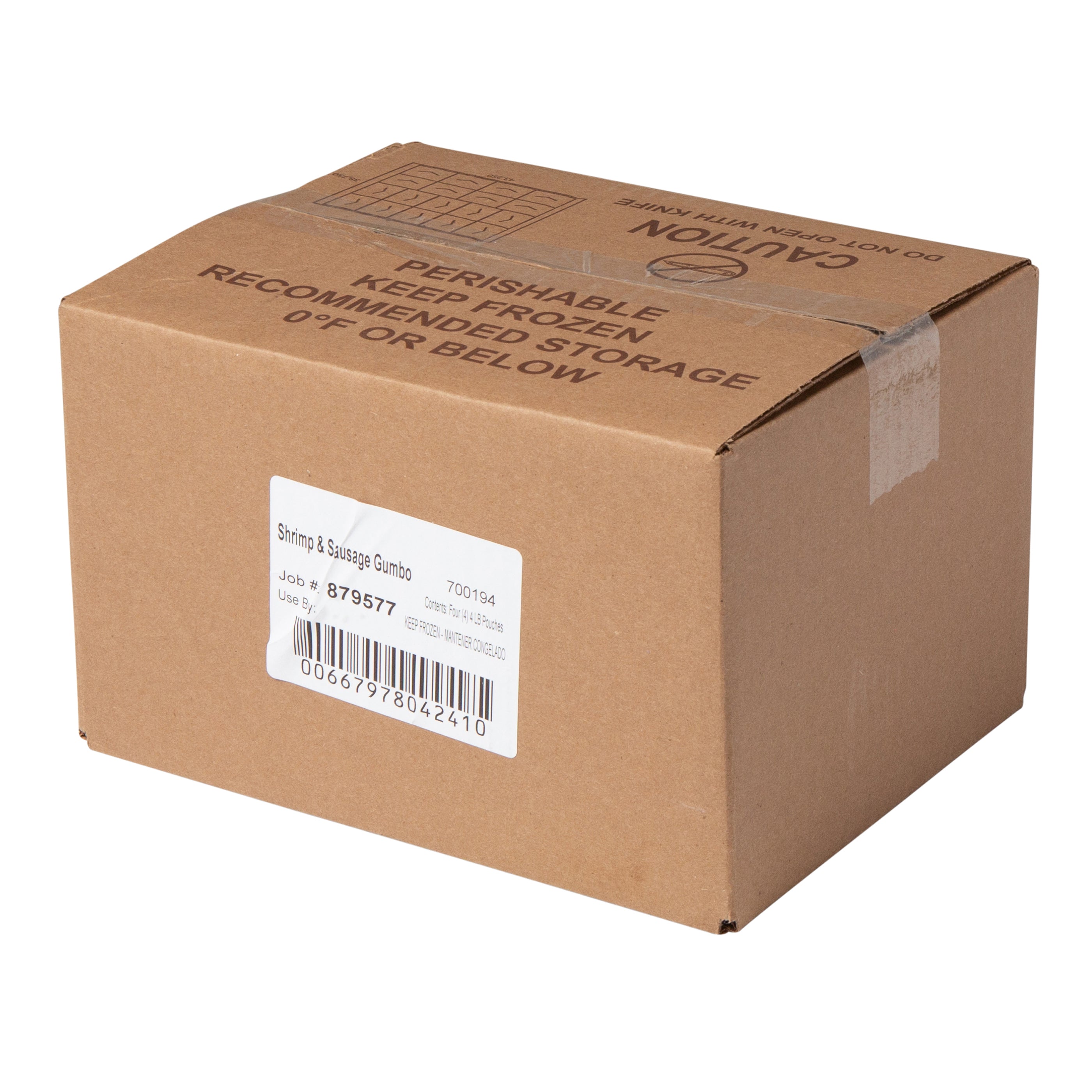 Shrimp & Sausage Gumbo Frozen Soup 4 Pound Each - 4 Per Case.