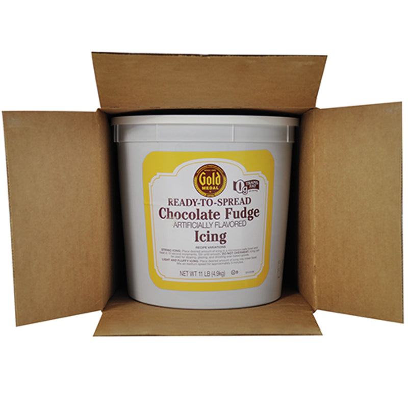 Gold Medal™ Icing Ready To Spread Chocolate Fudge 11 Pound Each - 2 Per Case.