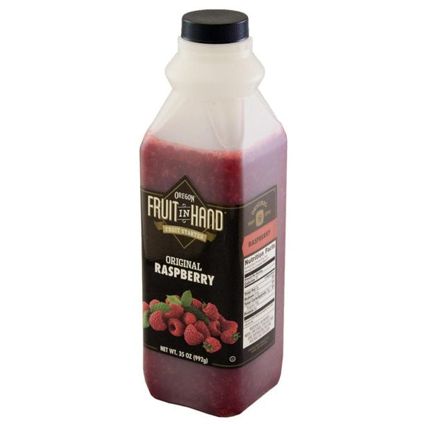 Oregon Fruit Products Fruit In Hand Raspberry Pourable Fruit Puree 35 Ounce Size - 6 Per Case.