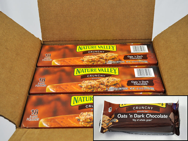 Nature Valley™ Crunchy Granola Bars Oats 'n Dark Chocolate (Double Bar) 26.8 Ounce Size - 6 Per Case.