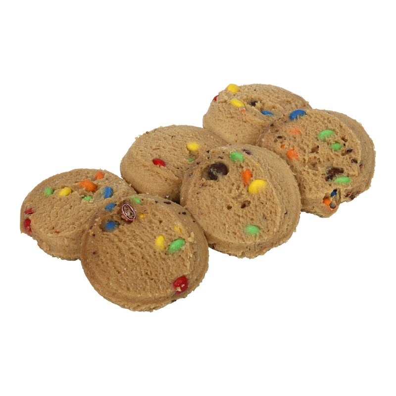 Carnival Colored Chocolate Candy Frozen Cookie Dough Made With Whole Grain 1.5 Ounce Size - 240 Per Case.