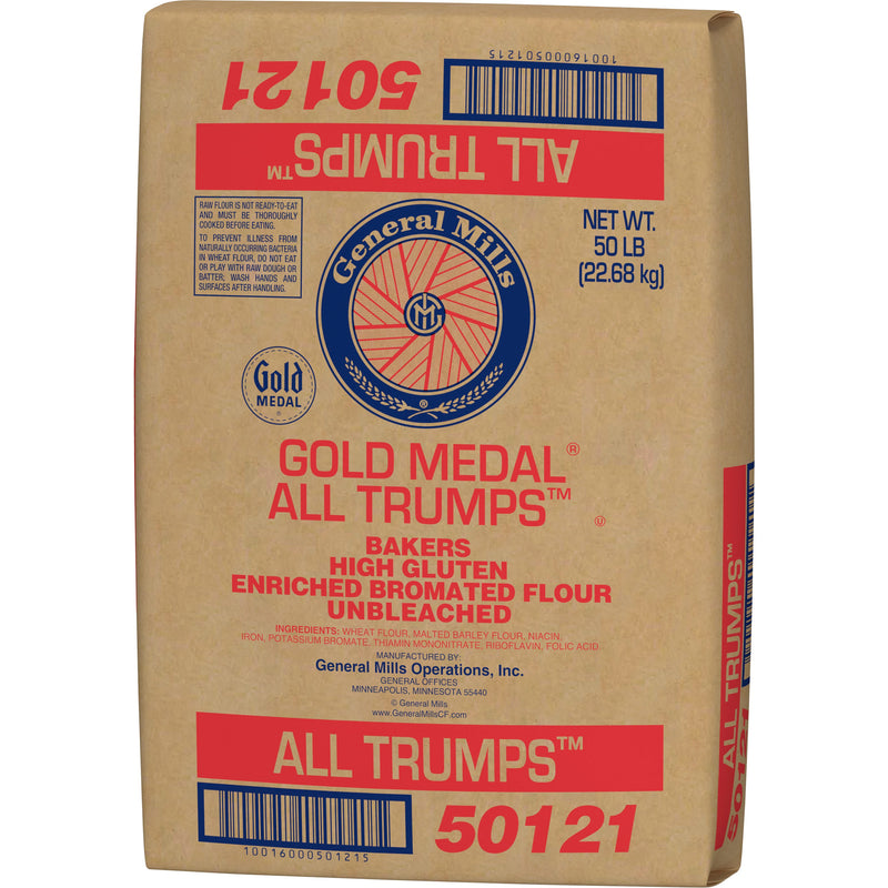 Gold Medal™ All Trumps™ Bakers Flour High Gluten Enriched Bromated Unbleached 50 Pound Each - 1 Per Case.