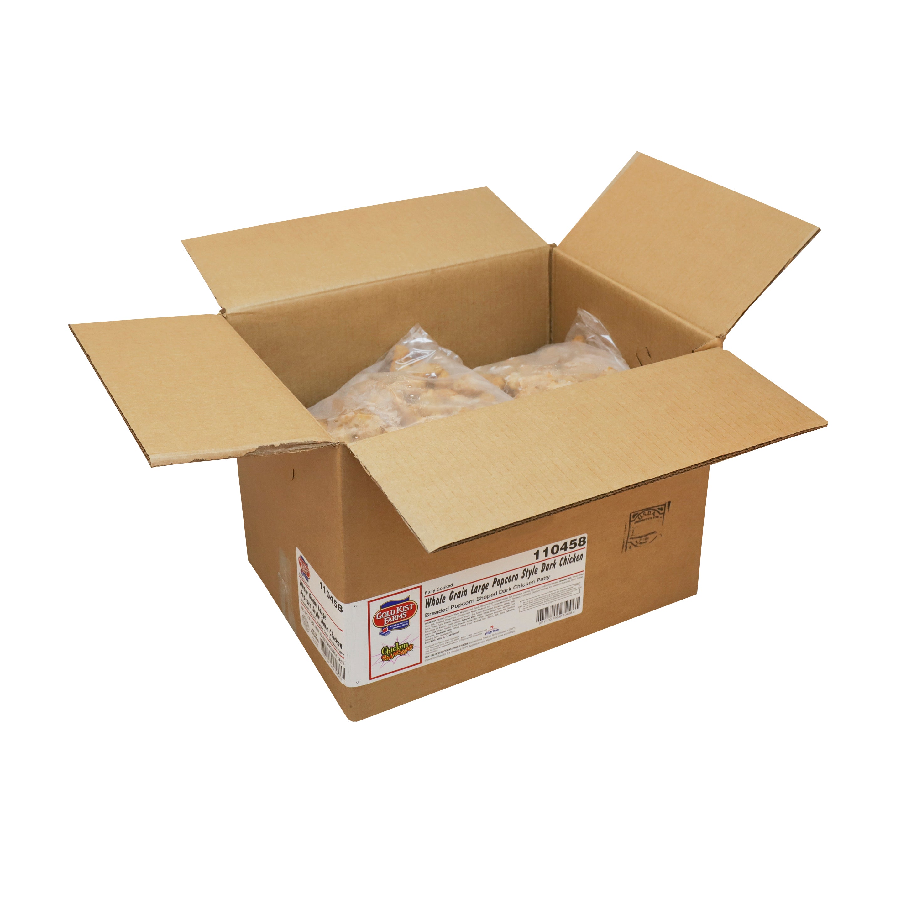 Gold Kist Dark Meat Breaded Whole Grain Popcorn Chicken 5 Pound Each - 6 Per Case.