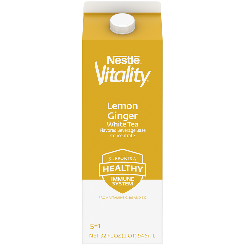 Nestle Vitality Lemon Ginger White Tea Concentrate Frozen X32 Ounce Size - 12 Per Case.