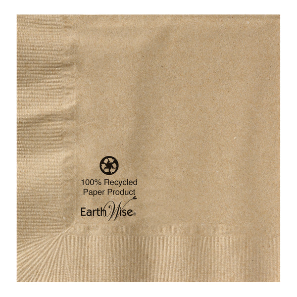 Napkin Beverage Kraft Ply Recycled Earth Wise® 250 Each - 4 Per Case.