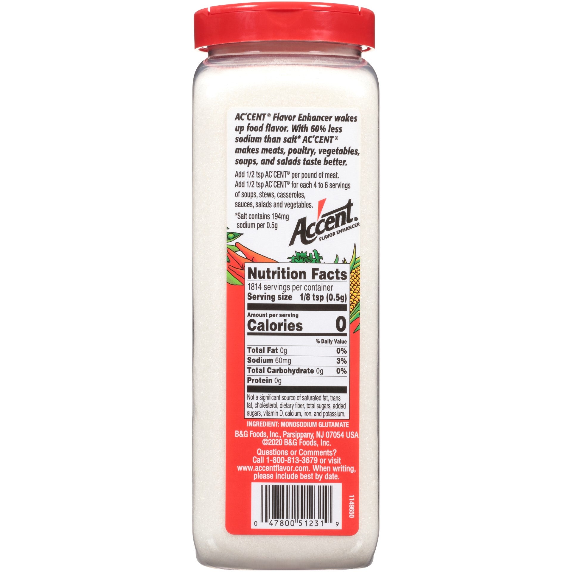 Accent Flavor Enhancer 2 Pound Each - 6 Per Case.