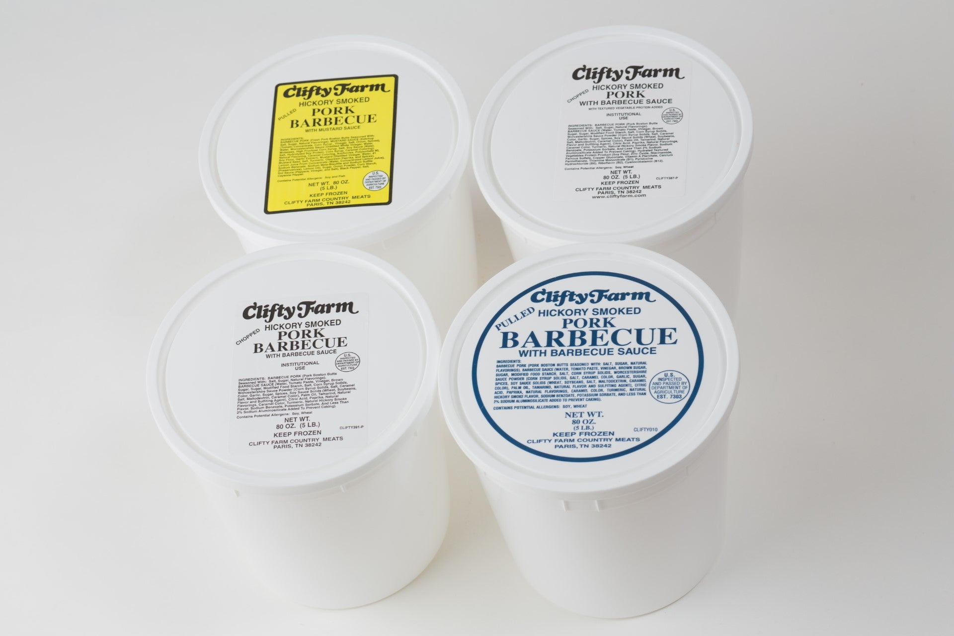 Hickory Smoke Pulled BBQ With Tomato Sauce Tubs 5 Pound Each - 2 Per Case.