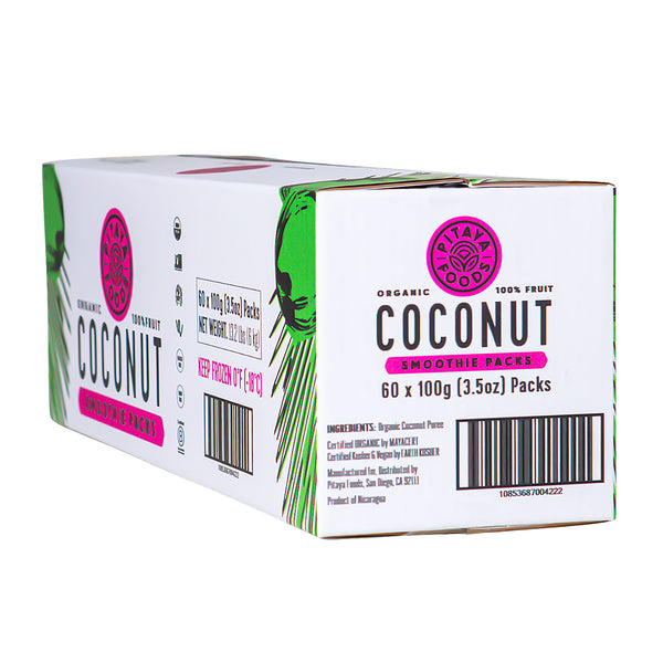 Pitaya Plus Organic Coconut Smoothie Packs 100 Grams Each - 60 Per Case.