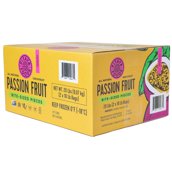 Pitaya Plus Seedless Passion Fruit Cubes 20 Pound Each - 1 Per Case.