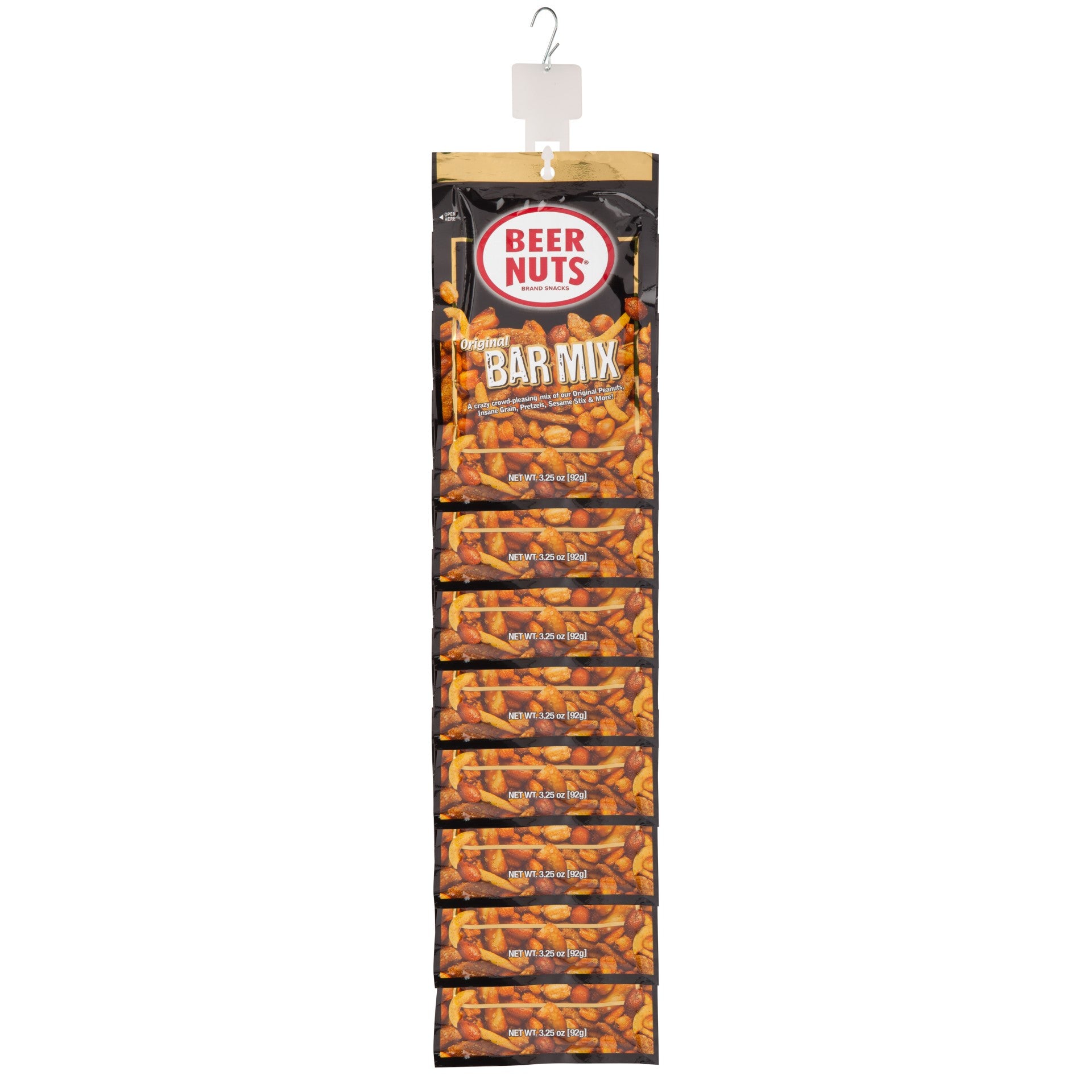 Beer Nuts Bar Mix Vp Clip Strip 3.25 Ounce Size - 48 Per Case.