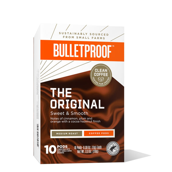 Bulletproof The Original Medium Roast Coffee Pods, 10 Each, 3.9 Ounce Size - 6 Per Case.