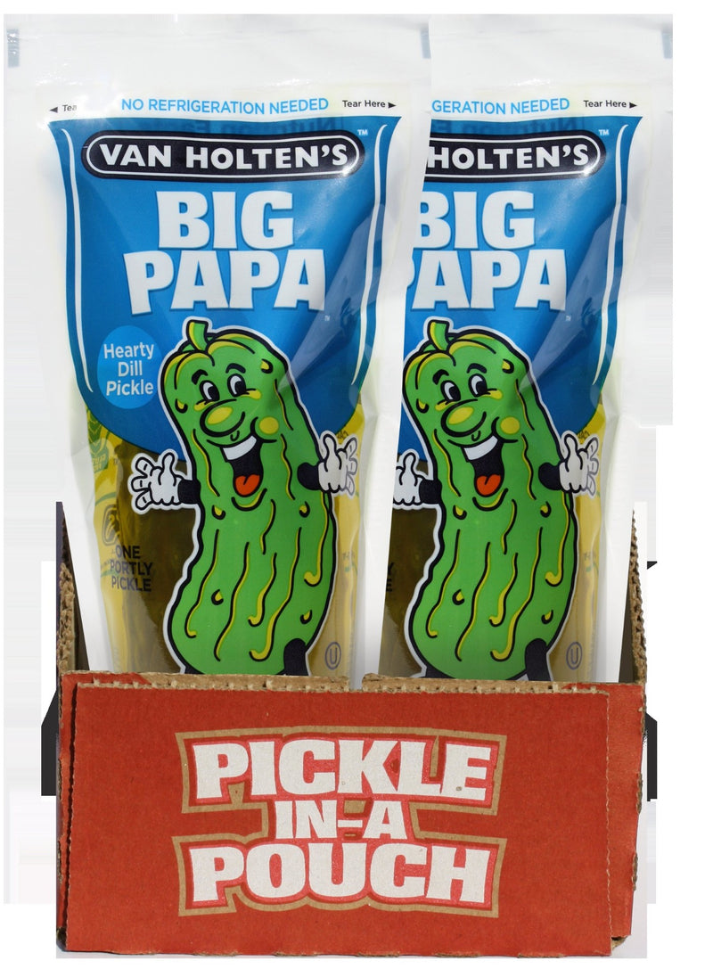 Van Holten's Big Papa Dill Pickle Individually Packed In A Pouch, 1 Each - 12 Per Case.