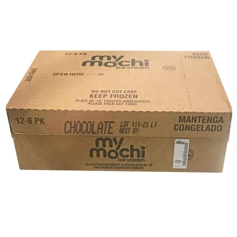 Mymochi Double Chocolate Mochi Ice Cream 6 Count Packs - 12 Per Case.